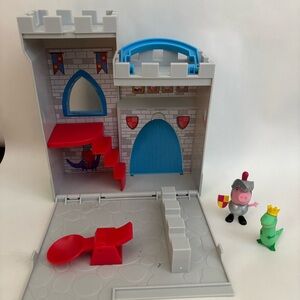 Peppa pig George knight castle fort crown royal dinosaur carry along playset